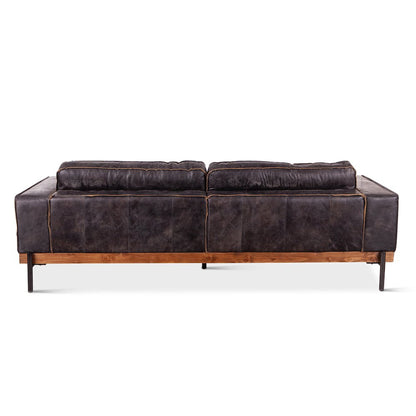 Chiavari Antique Ebony Leather Sofa