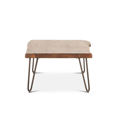 Grandby Acacia Wood Live Edge Coffee Table in Walnut Finish