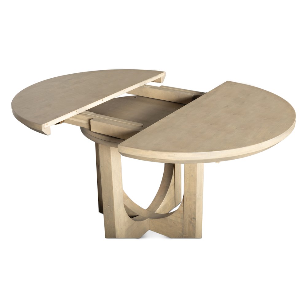 Valencia 42-60" Round Extension Dining Table in Gray Birch