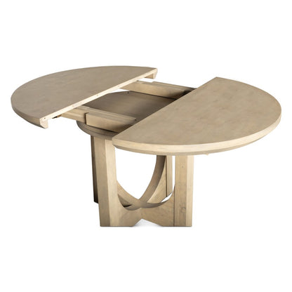 Valencia 42-60" Round Extension Dining Table in Gray Birch