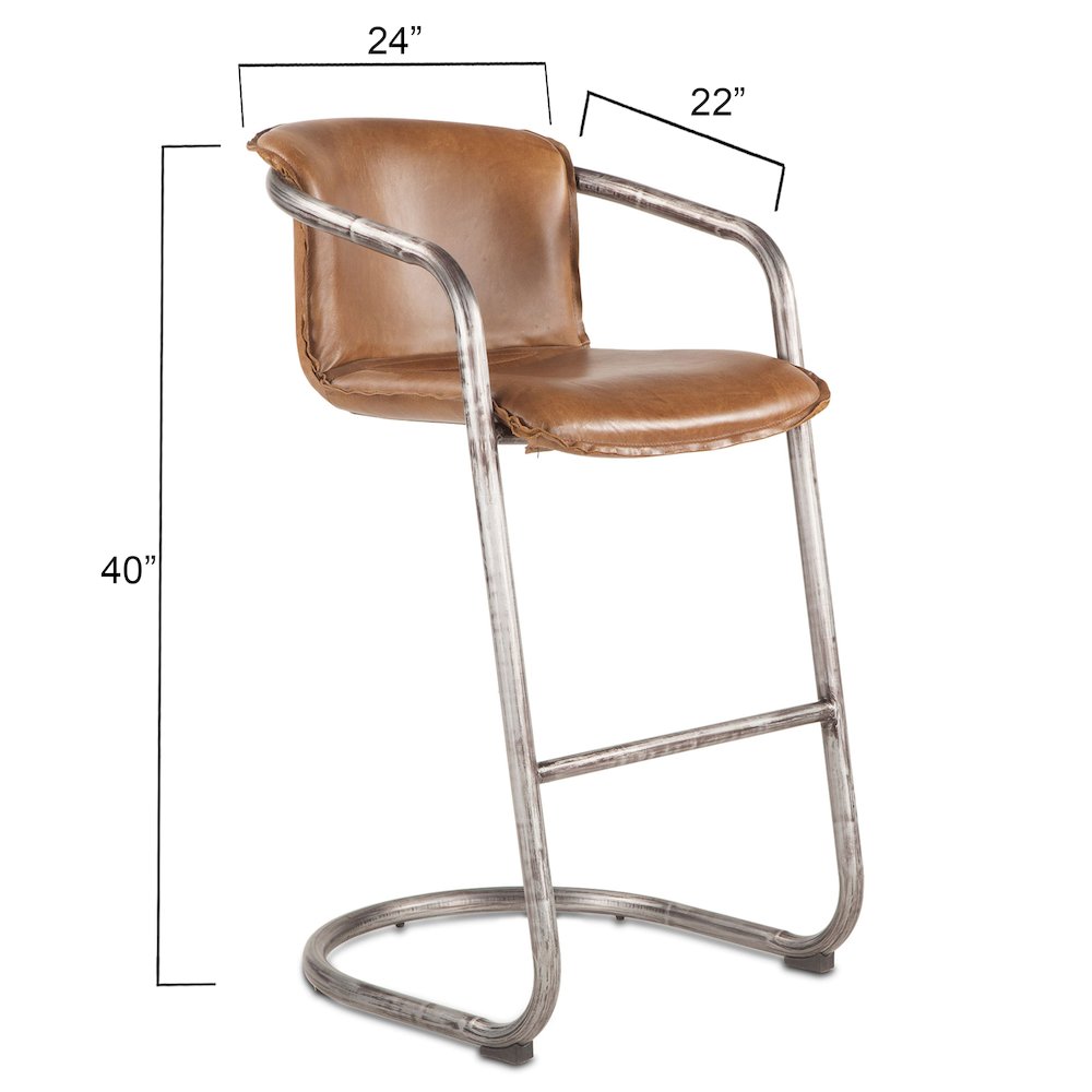 Chiavari Leather Bar Chair in Chestnut