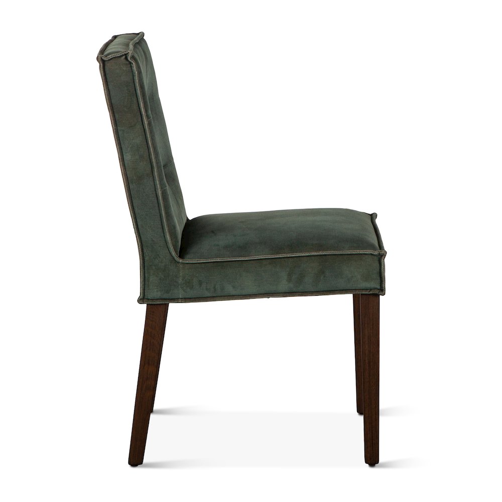 Aven Dining Chair in Green Velvet with Dark Legs