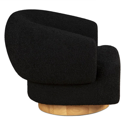 Florence Accent Chair in Black Boucle Fabric