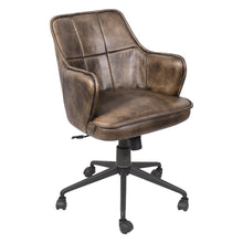 Thorpe Swivel Desk Chair in Antique Whiskey Leather