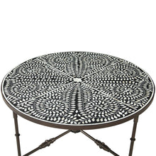 Ozark 40" Coffee Table with Floral Horn Inlay and Iron