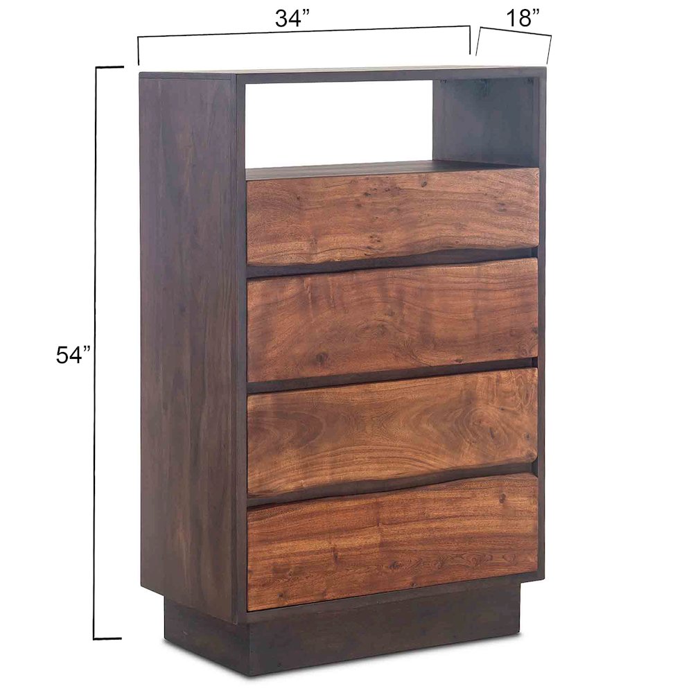 Palermo Tall Chest in Acacia with Raw Walnut Finish