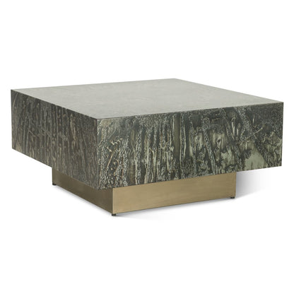 Odessa 35" Coffee Table in Desert Patina with Brass Base