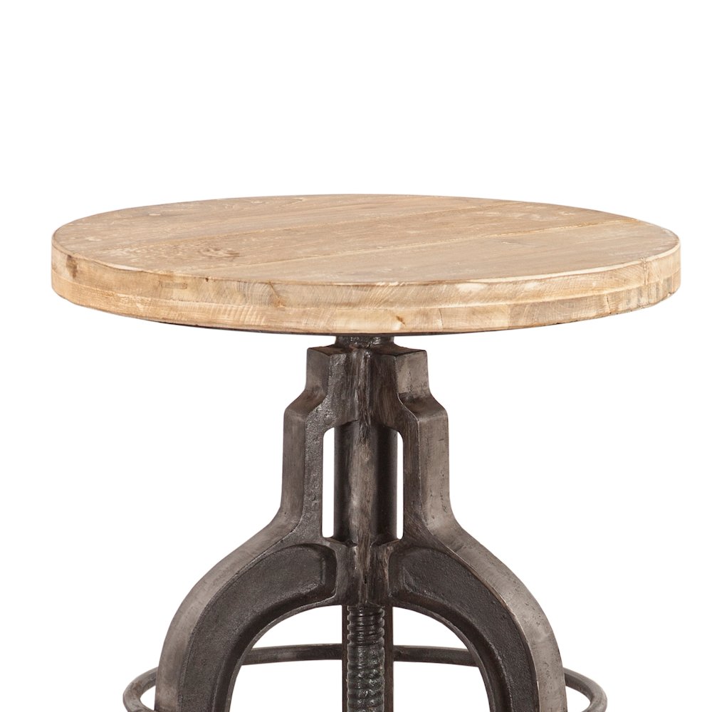 Paxton 16" Reclaimed Wood Adjustable Stool Oiled Teak