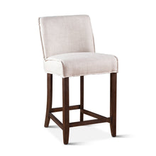 Avery Dining Chair in Off White Linen with Dark Legs