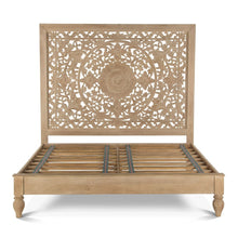 Haveli Carved King Bed in Whitewash Finish