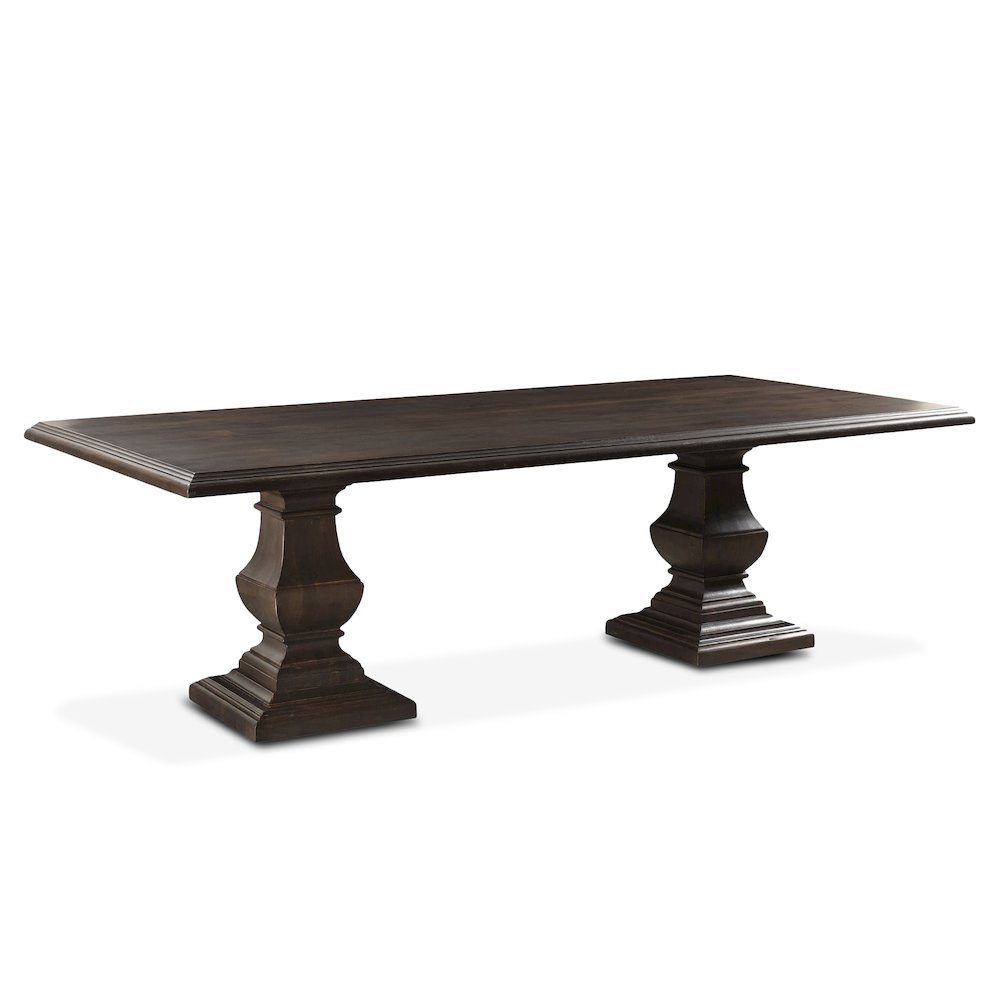 Toulon 98" Dining Table in Vintage Brown Finish