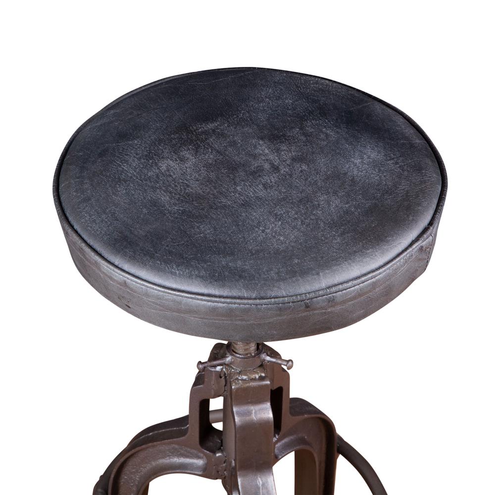 Sterling Height Adjustable Barstool in Black Leather