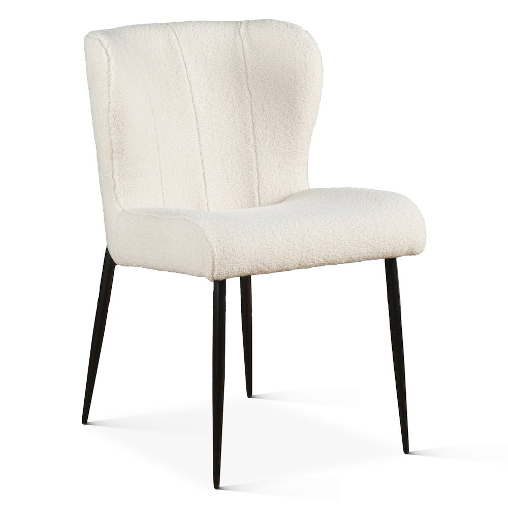 Isabella 20" White Boucle Dining Chair