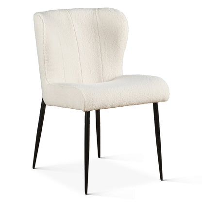 Isabella 20" White Boucle Dining Chair