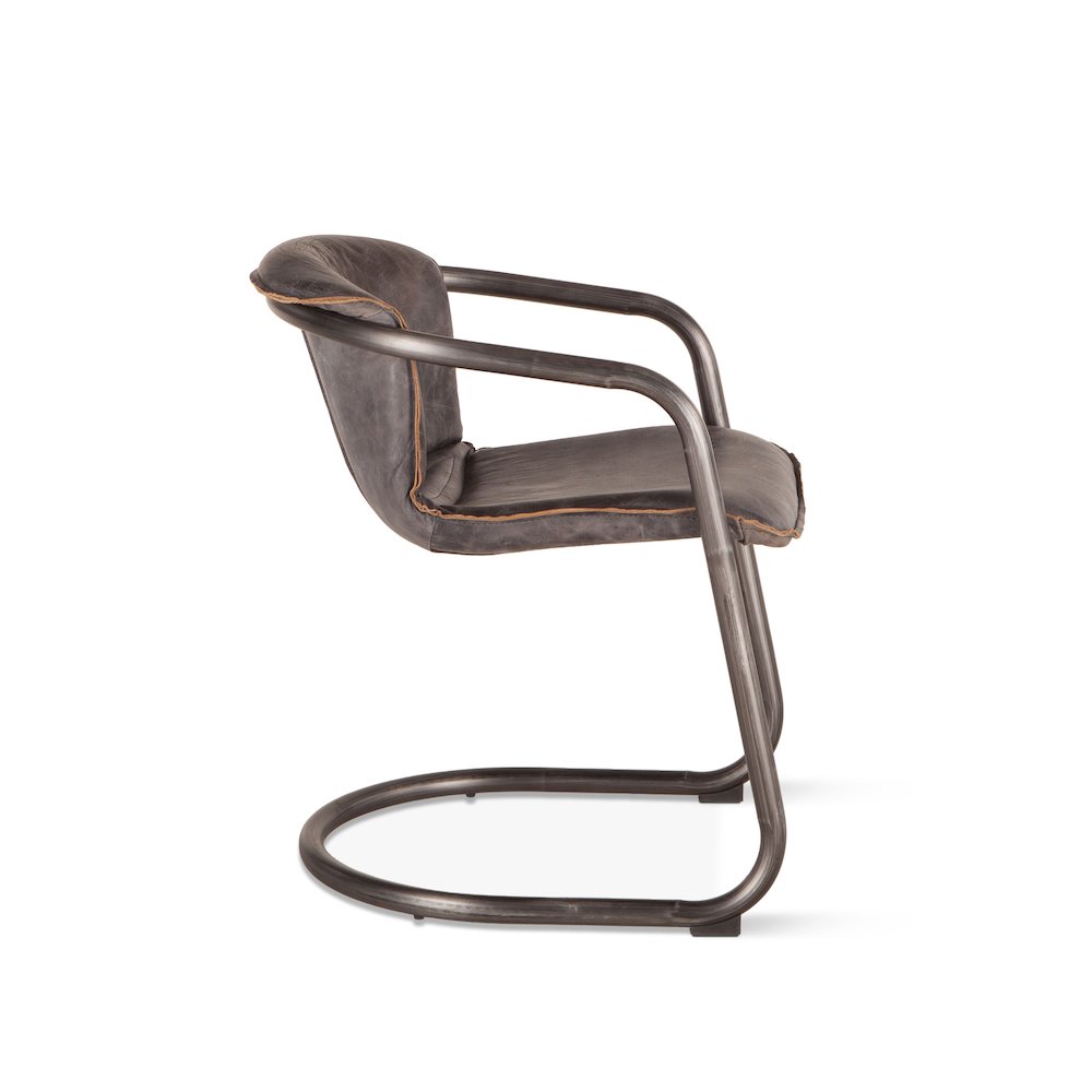 Chiavari Leather Dining Chair in Antique Ebony