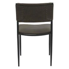 Sutton 18" Dining Chair Olive Green Leather and Iron