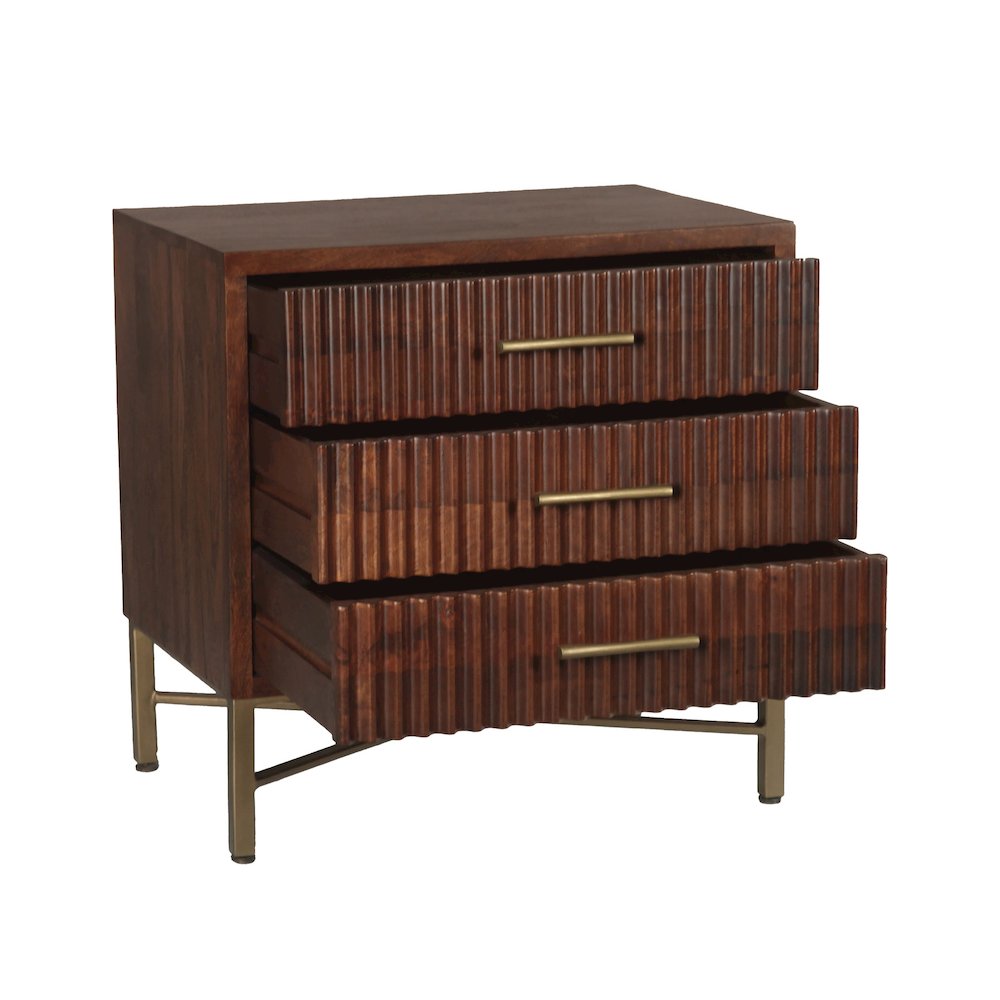 Manhattan Retro Mid Century Mango Wood Nightstand