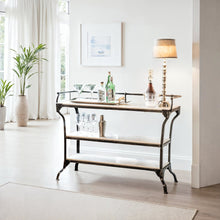 Calloway 50" Console Table with White Marble and Black Metal Base