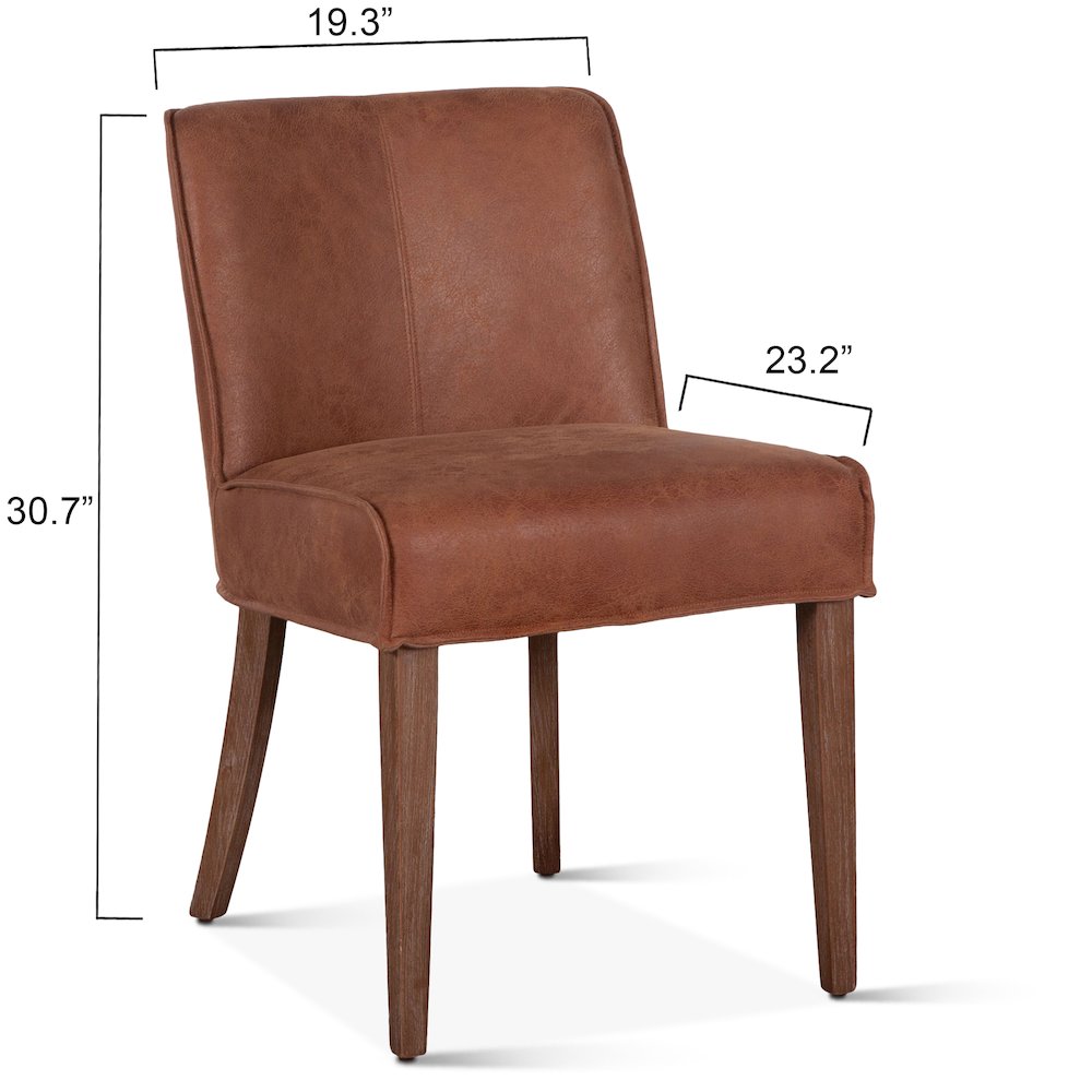 Avery Dining Chair in Tan Leather with Natural Legs