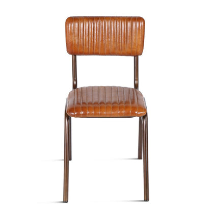 Hudson Dining Chair in Ribbed Leather