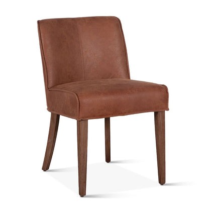 Avery Dining Chair in Tan Leather with Natural Legs