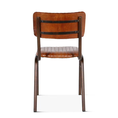 Hudson Dining Chair in Ribbed Leather