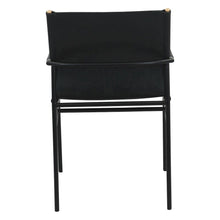 Sutton 20" Dining Armchair in Black Leather and Iron