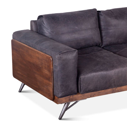Chiavari Sofa in Antique Ebony Leather