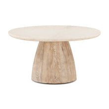 Palm Desert Round Coffee Table 36 White Marble Mod Base