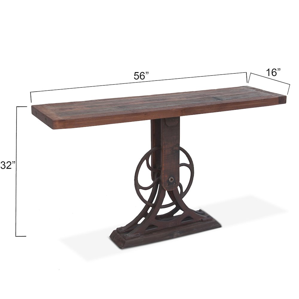 Sterling 56" Console Table in Cast Iron and Teak