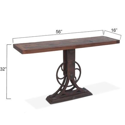 Sterling 56" Console Table in Cast Iron and Teak