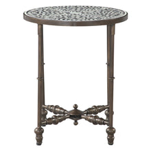 Ozark 20" Side Table with Floral Horn Inlay and Iron