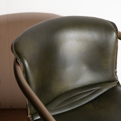 Chiavari Leather Bar Chair in Emerald Green