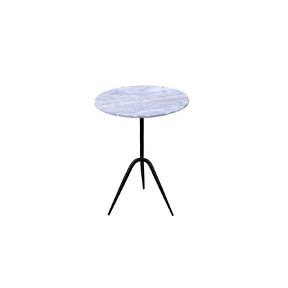Glacier 18" Accent Table with Fancy Brown Marble