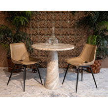 Giza 30" Round Dining Table in Brown Toronto Marble