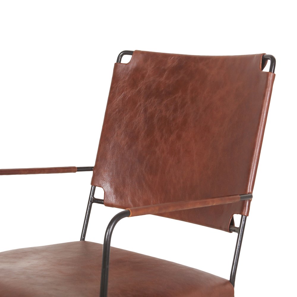 Melbourne Industrial Modern Leather Arm Chair.