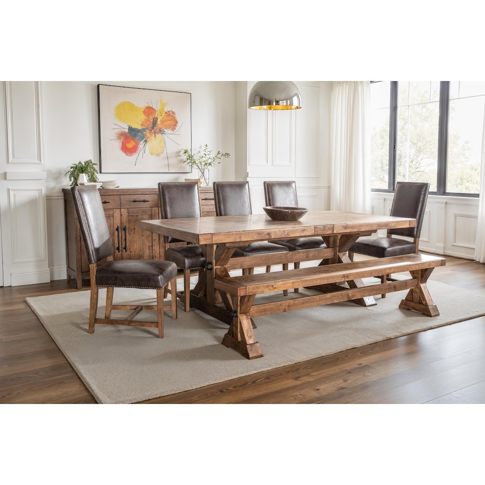 Dani Dining Chair in Dark Brown Leather with Earth Legs