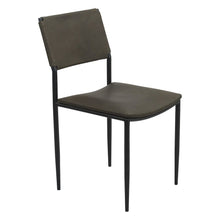 Sutton 18" Dining Chair Olive Green Leather and Iron