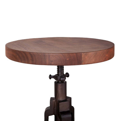 Blayne Adjustable Height Stool in Walnut Finish
