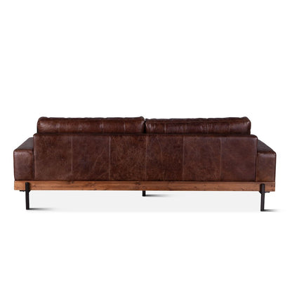 Chiavari Leather Sofa in Geisha Brown