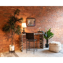 Algiers Square Ottoman in Sequined Cream Fabric