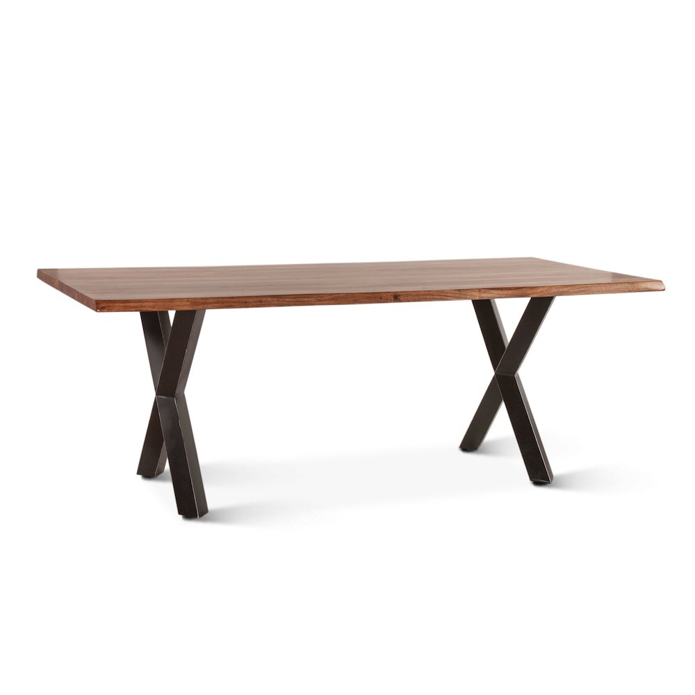 Elliston 80" Dining Table in Sheesham and Matte Black Iron