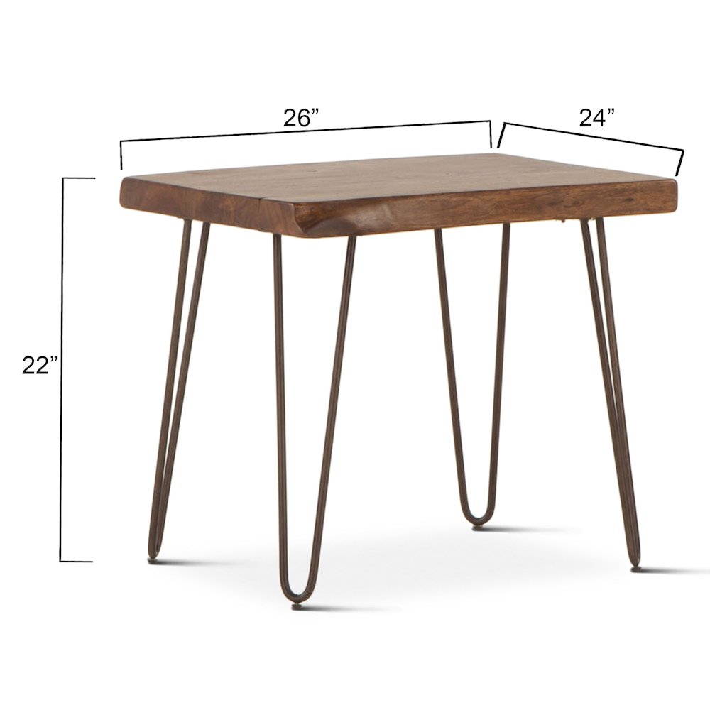 Grandby 26" Side Table in Acacia with Walnut Finish