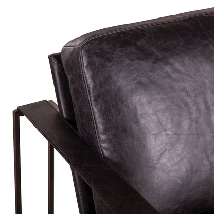 Portlando Armchair in Black Leather