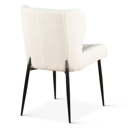 Isabella 20" White Boucle Dining Chair