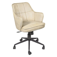Thorpe Swivel Desk Chair in Antique Ivory Leather