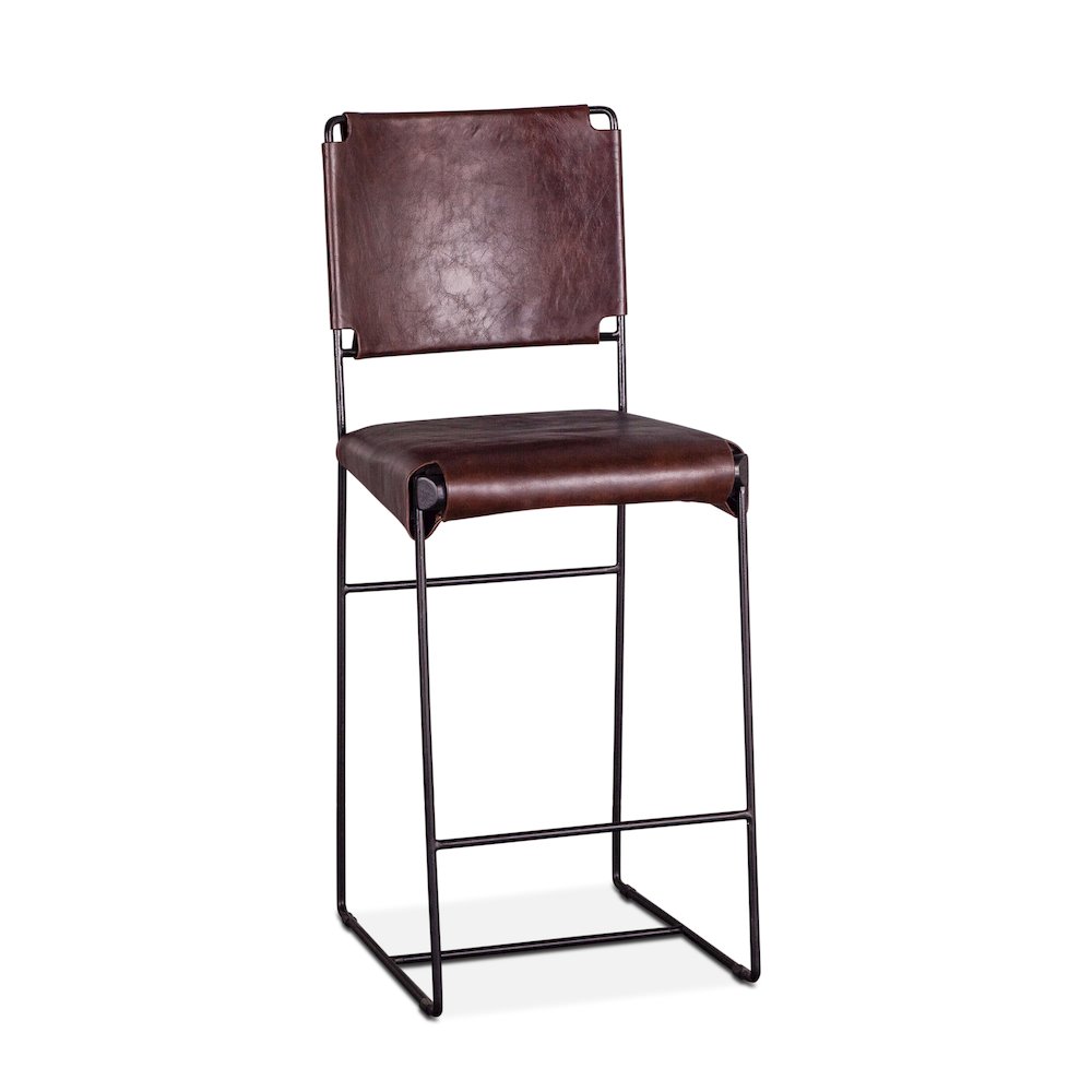 Melbourne Counter Chair Chocolate Leather