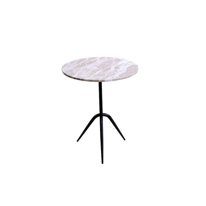 Glacier 18" Accent Table with Capri Beige Marble