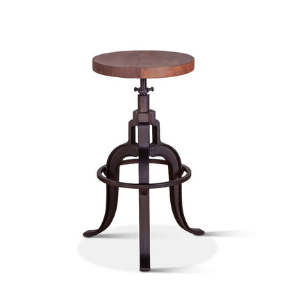 Blayne Adjustable Height Stool in Walnut Finish