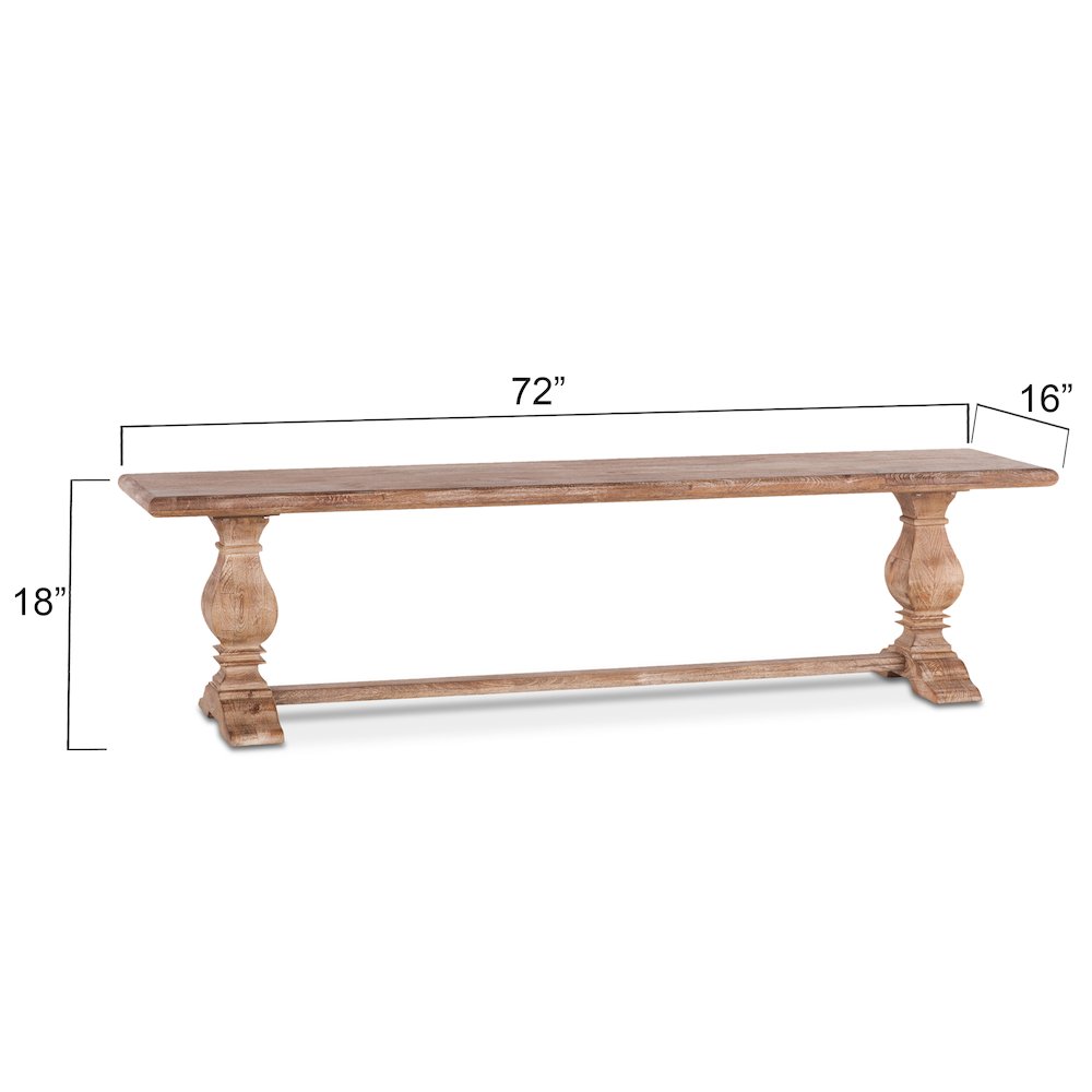 Pengrove 72" Dining Bench in Antique Oak Finish